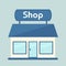 Shop isolated icon. Modern shop building.