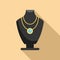 Shop jewelry dummy icon flat vector. Fashion bust