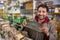 Shop keeper in Kashmir, India shows local green tea known as Kahwah