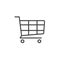 Shop line icon, shopping cart outline logo illustration,