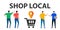 shop local shopping cart with mark location pointer pin symbol icon of locally business store