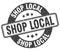 shop local stamp. shop local label. round grunge sign