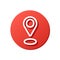 shop location red vector icon, find us by address, highlight cover for internet shopping