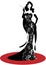 Shop logo fashion woman silhouette diva. Company brand name design, Beautiful luxury cover girl retro woman in black lace dress