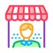 Shop manager icon vector outline symbol illustration
