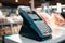 Shop\\\'s functional POS terminal ready for smooth transactions and sales management.