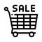 shop sale cart black icon vector illustration