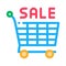 shop sale cart color icon vector illustration