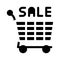 shop sale cart icon vector glyph illustration