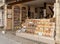 Shop selling regional produce in pilgrimage town of Rocamadour, Episcopal city and sanctuary of the Blessed Virgin Mary,