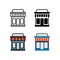 Shop Store and Online Shop Smartphone Function Icon, Logo, and illustration