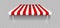 Shop sunshade with metal mount. Realistic red striped cafe or shop. Outdoor market tent. Realistic style. Roof canopy. Summer