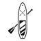 Shop sup board icon simple vector. Paddle surf