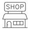 Shop thin line icon, Black Friday concept, Marketplace sign on white background, store building icon in outline style