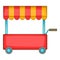 Shop trailer icon, cartoon style