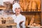 Shopgirl working in bakery