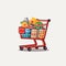 shoping cart vector flat minimalistic isolated illustration