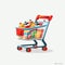 shoping cart vector flat minimalistic isolated illustration