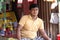 He is a shopkeeper who sells betel leaves