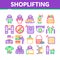 Shoplifting Collection Elements Icons Set Vector