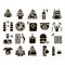 Shoplifting Collection Elements Icons Set Vector