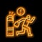 shoplifting crime neon glow icon illustration