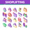 Shoplifting Isometric Icons Set Vector