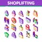 Shoplifting Isometric Icons Set Vector