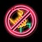 Shoplifting Prohibition neon glow icon illustration