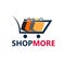 SHOPMORE Shopping cart logo design, cart icon design.