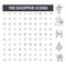 Shopper line icons, signs, vector set, outline illustration concept