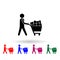 Shopper, trolley multi color icon. Simple glyph, flat vector of black friday icons for ui and ux, website or mobile application