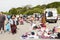 Shoppers at Prestatyn open air market and carboot sales.