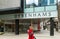 Shoppers wearing face masks outside Debenhams flagship store, Oxford Street London