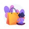 Shopping addiction vector concept metaphor