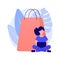 Shopping addiction vector concept metaphor