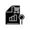 Shopping analysis icon, vector illustration, black sign on isolated background