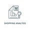 Shopping analysis vector line icon, linear concept, outline sign, symbol