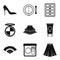 Shopping area icons set, simple style