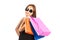 Shopping Asian Woman Colorful Bags At Camera H