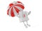 Shopping bag character with parachute