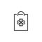 Shopping bag with clover outline icon