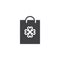 Shopping bag with clover vector icon