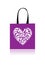 Shopping bag design, floral heart shape