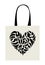 Shopping bag design, heart shape ornament