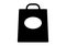 Shopping bag with ellipse icons