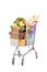 A shopping bag full with groceries