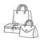 Shopping bag with gift doodle vector illustration