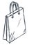 Shopping Bag with Handles Monochrome Sketch Icon