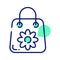 Shopping bag having flower concept icon of gift bag, ready to use icon